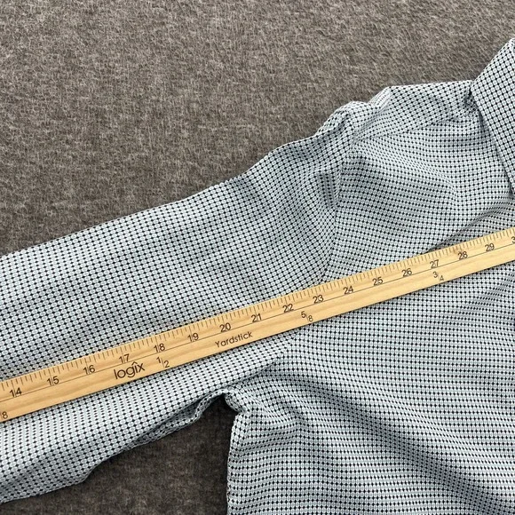 Perry Ellis Button Up Shirt Mens M Geometric Blue LS Oeko-Tex Business NWT $90 - Picture 9 of 10